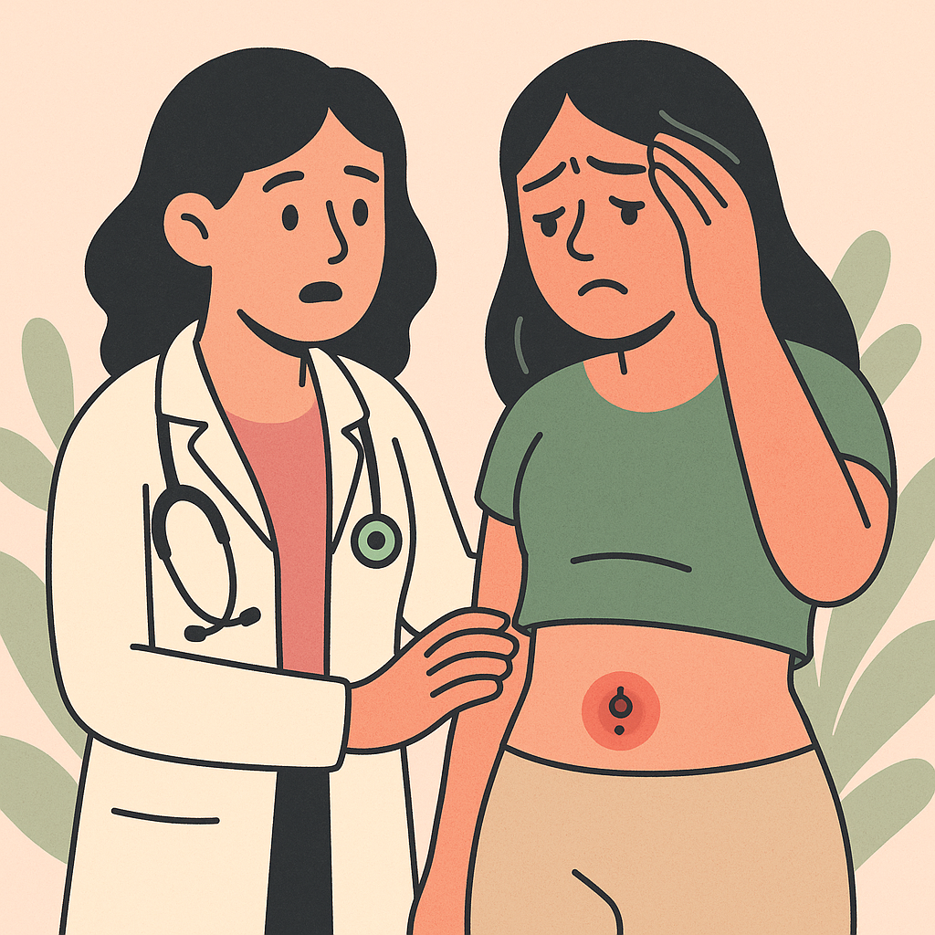 Piercing-in-buric-infectat