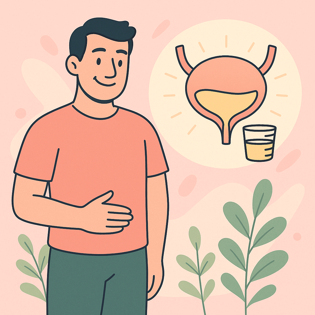 barbat-langa-vezica-urinara-urina-in-recipient