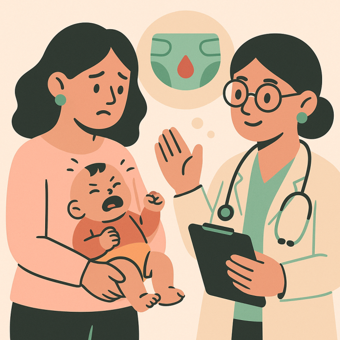 bebe-plange-in-brate-la-mama-pampers-snage-doctor