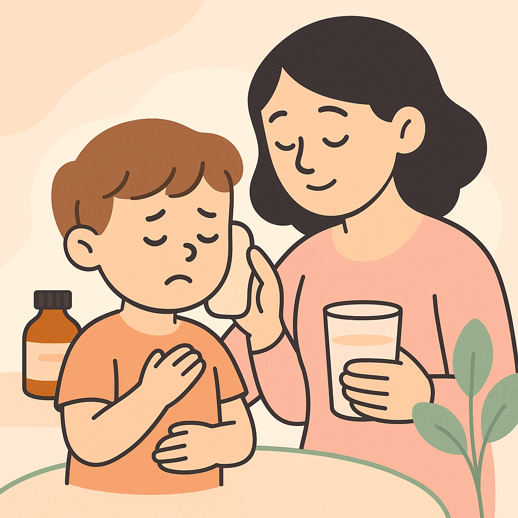 copil-mama-ureche-medicamente-pahar
