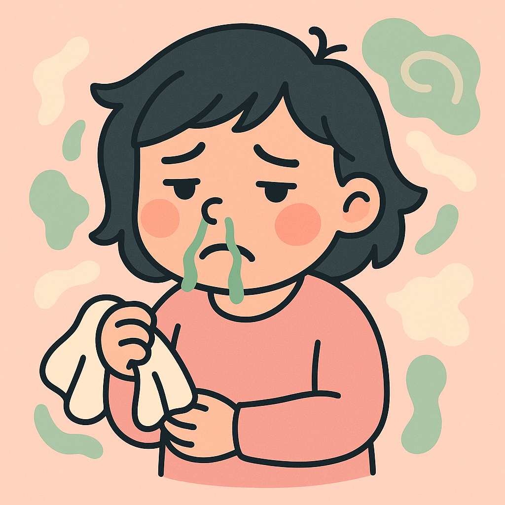 copilas-fetita-care-are-muci-verzi-si-sta-cu-basmaluta