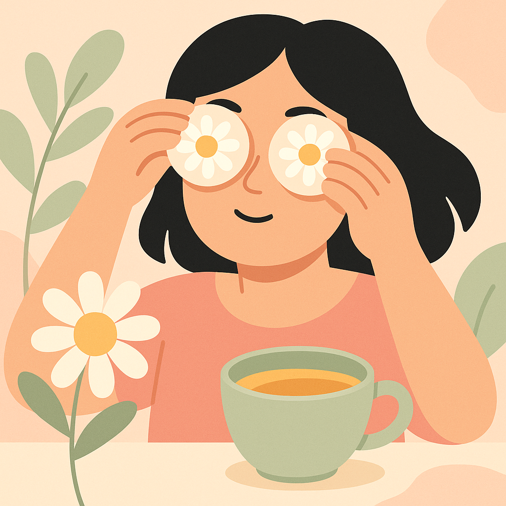 fata-ceai-musetel-ochi