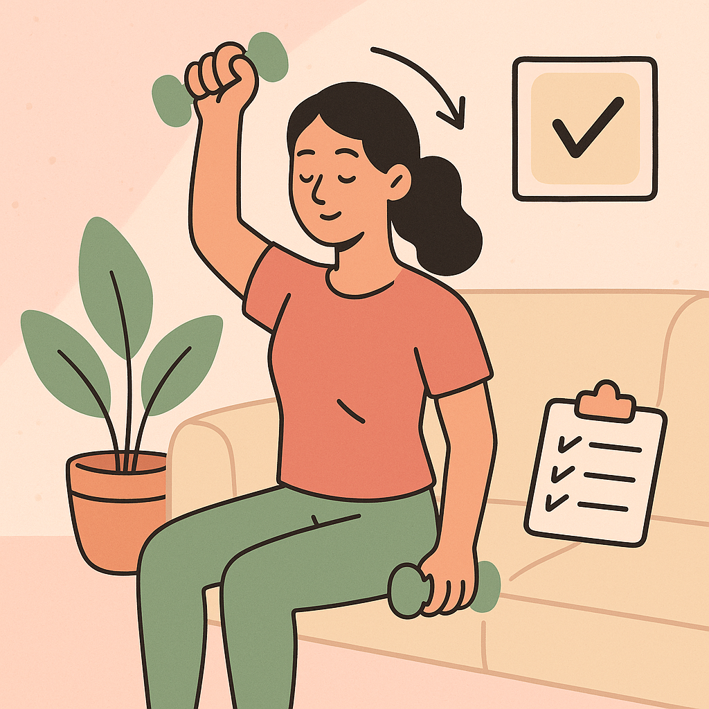 femeie-care-face-exercitii-checklist-in-background