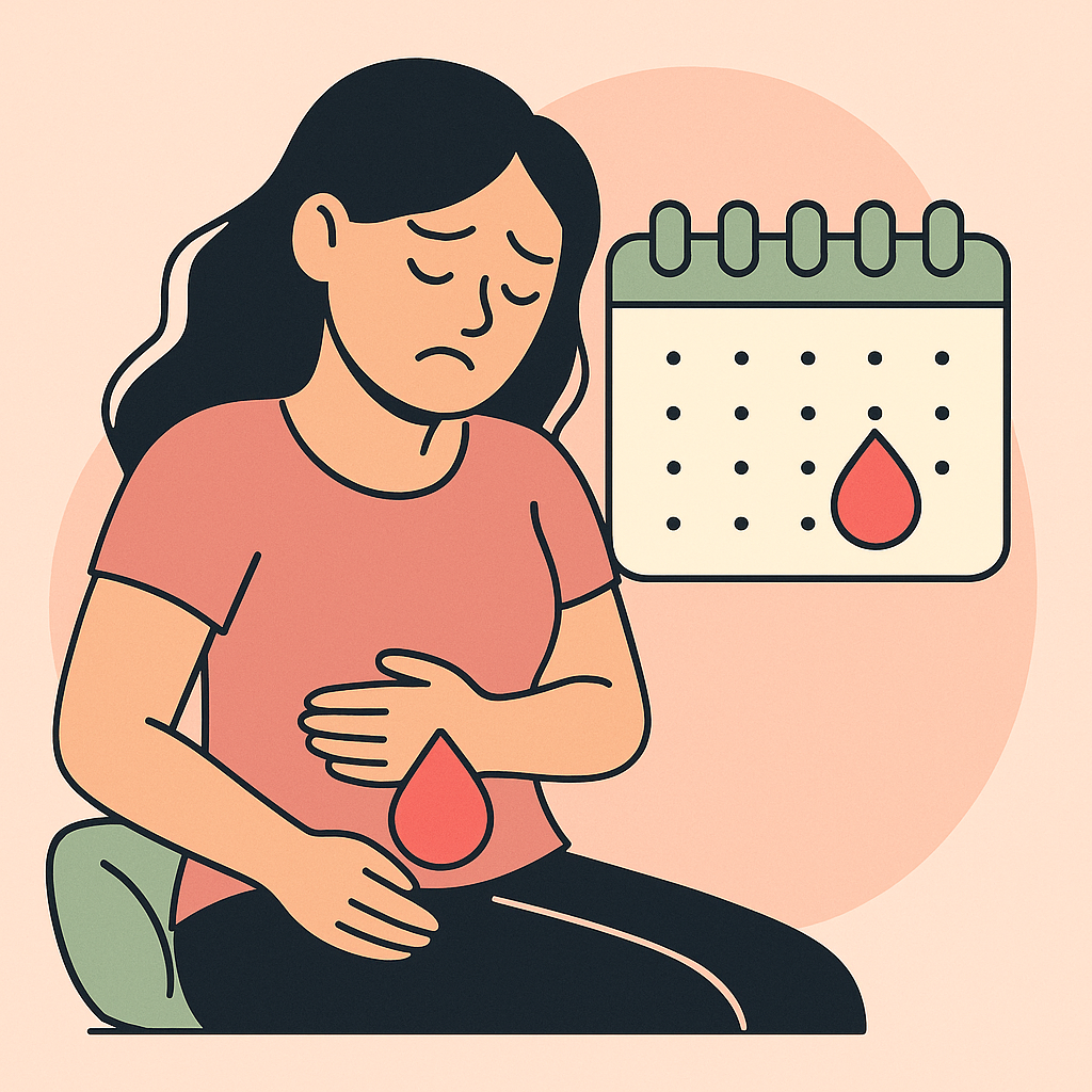 femeie-cu-menstruatie-mai-devreme-si-dureri-abdominale