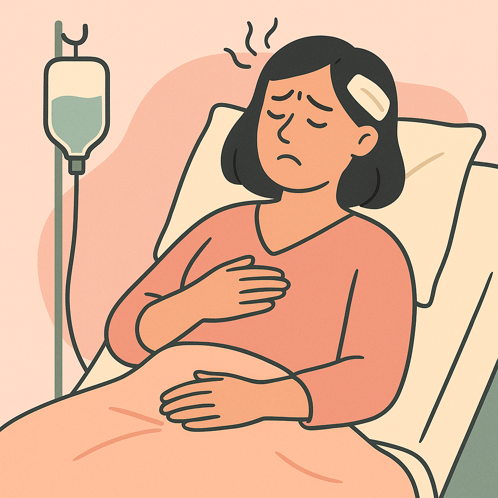 persoana-pe-pat-din-spital-cu-pansament-la-cap