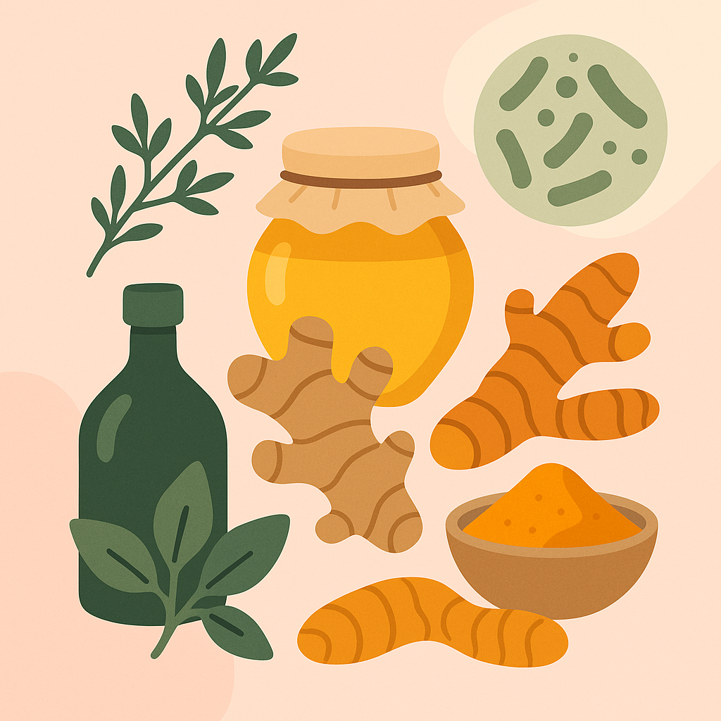 tratamente-naturiste-plante-sticluta-miere-turmeric-bacterii-farfurie