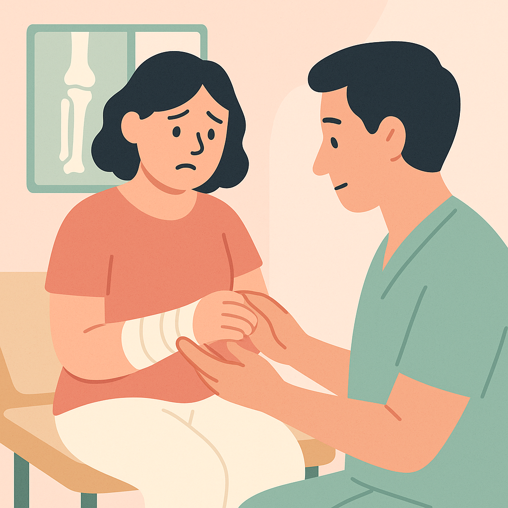 verificare-mana-umflata-dupa-fractura-in-cabinet-medical